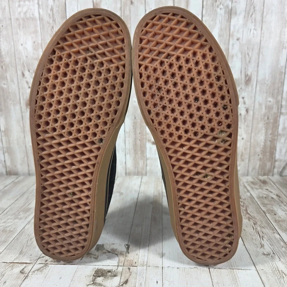 Vans Atwood Mens 13 Black Gum Sole Low Top Skate Shoes Canvas Suede Sneakers‎